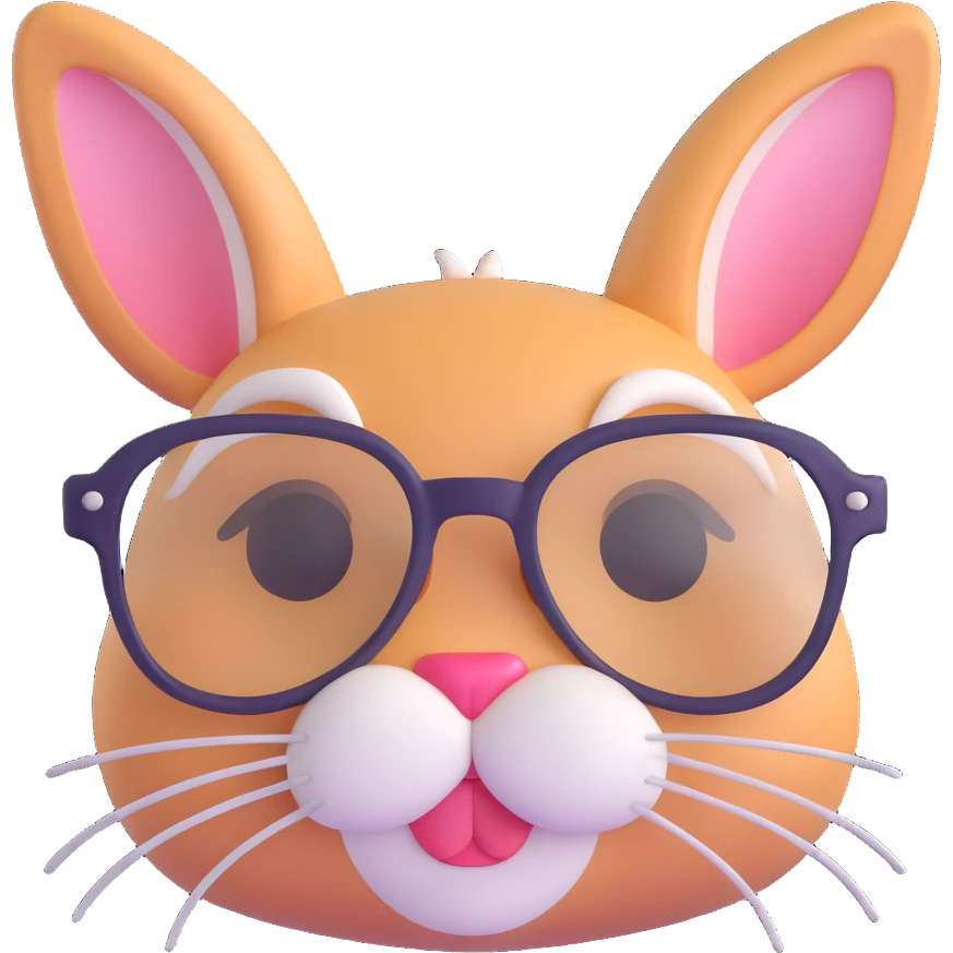 bunny face wearing glasses emoji