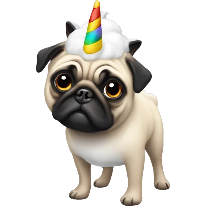 Pug unicorn costume emoji
