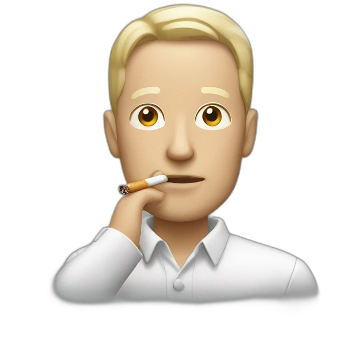 White man smoking cigarette emoji