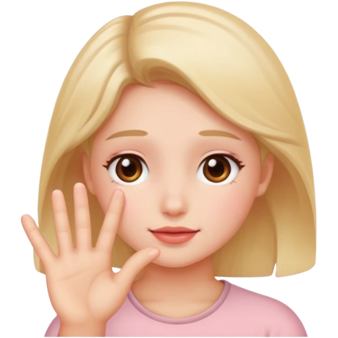 blushing with fingers emoji