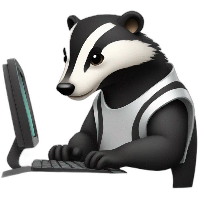 badger using a computer emoji