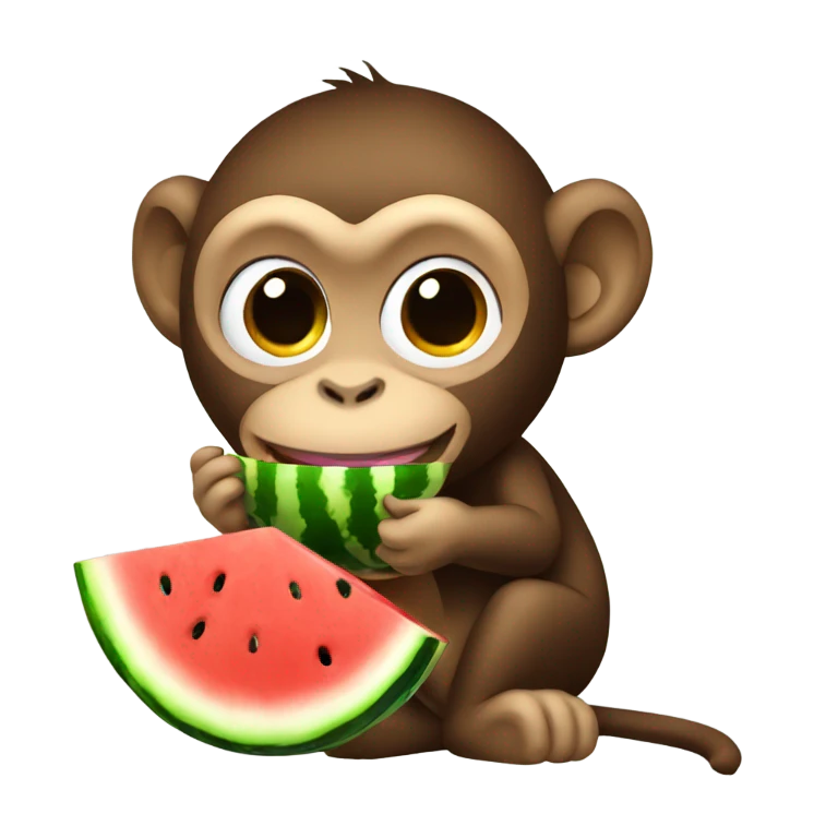 Monkey eating watermelon  emoji