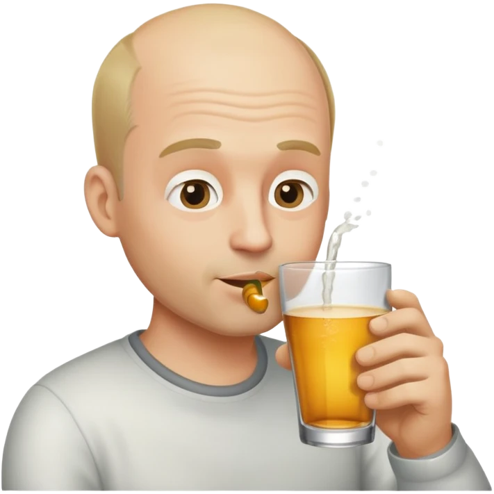 balding blonde haired man drinking  emoji