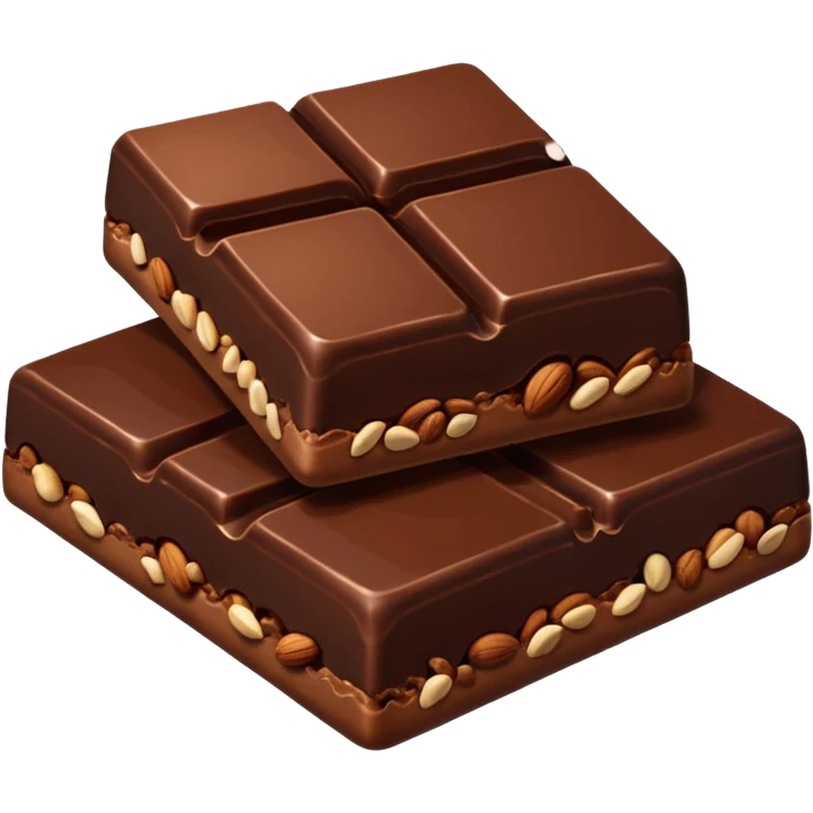 chcolates cuadrados con frutos secos emoji