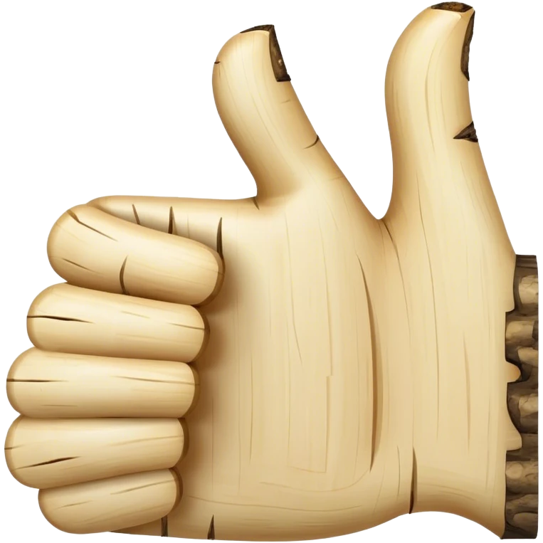 thumbs up emoji made of white birch emoji
