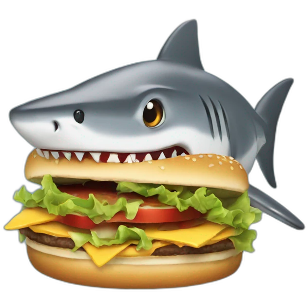 shark eating a hamburger  emoji