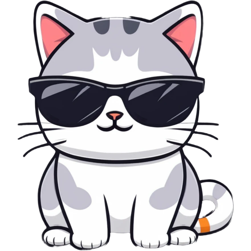Cat with sunglasses emoji