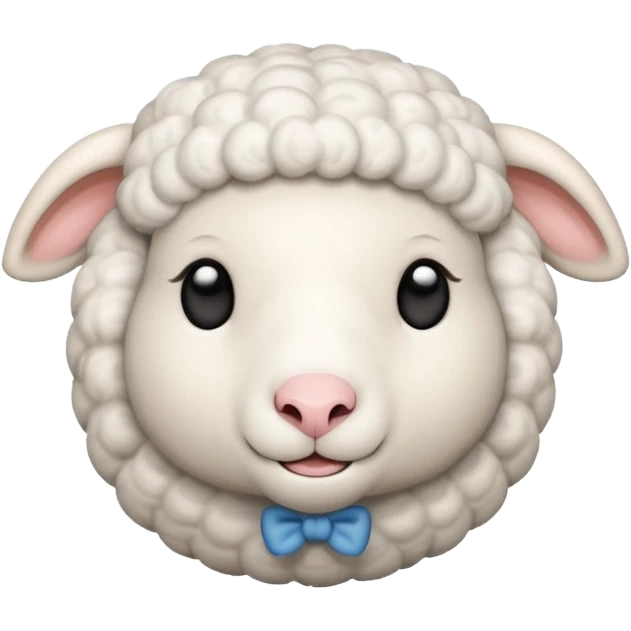 sheep, simple, not detailed, cute, 2d emoji
