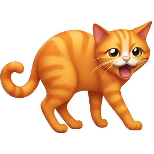 orange cat farting emoji