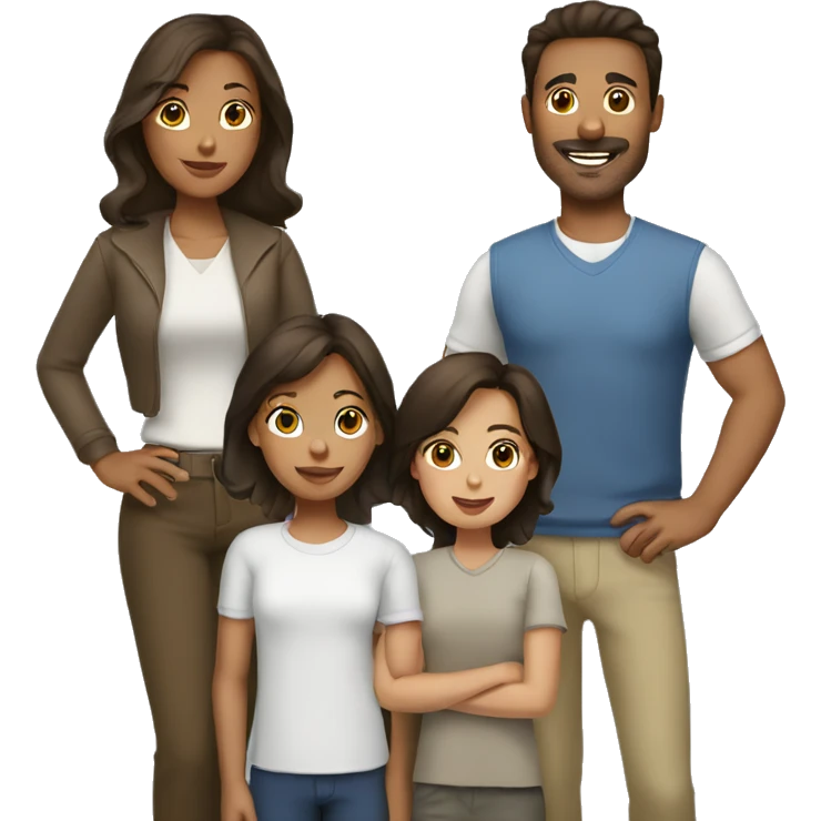 Brunette family emoji