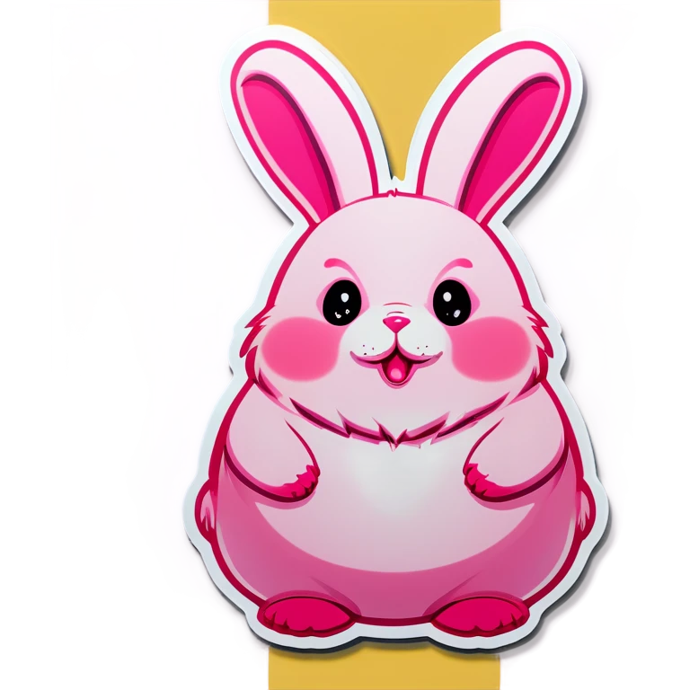 Fat pink bunny emoji