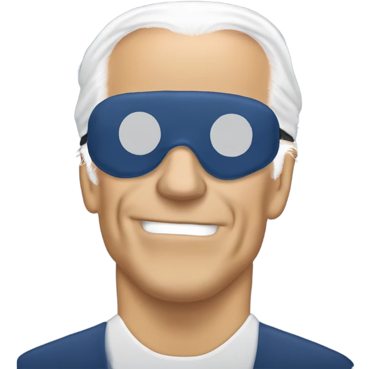 Joe Biden with a sleep mask sleeping with z’s above his face ￼ emoji