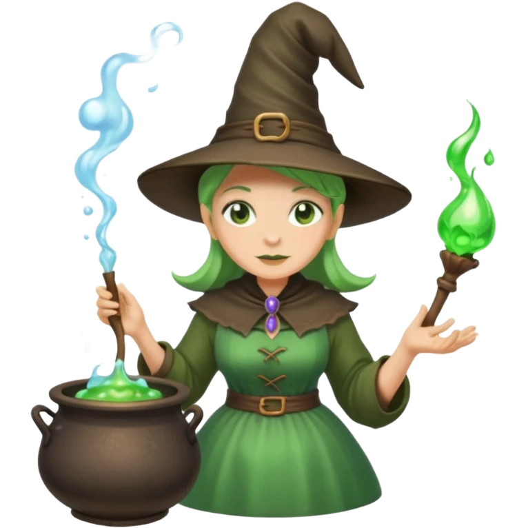 green witch cooking potion emoji