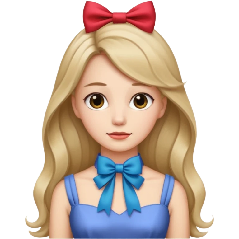 women with neckBow, ling hair style. emoji
