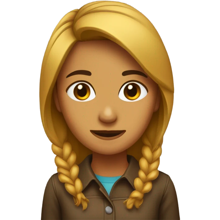Chica pelo lacio castaño  emoji