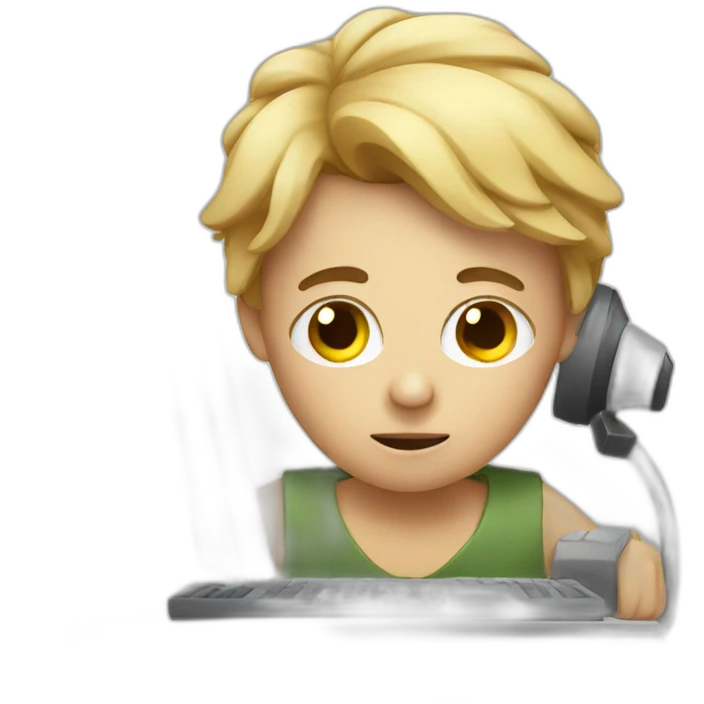 tired person working on a computer emoji