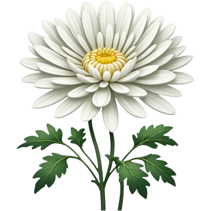 single White Chrysanthemum, straight stem emoji