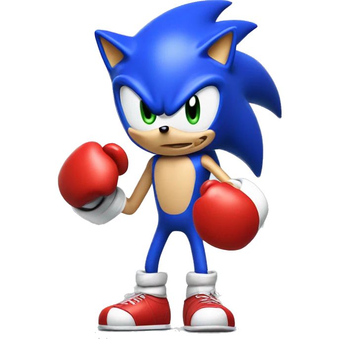 Sonic with a boxing gloves on emoji