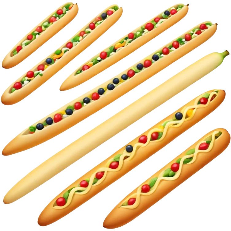 food arranged in a neat row emoji