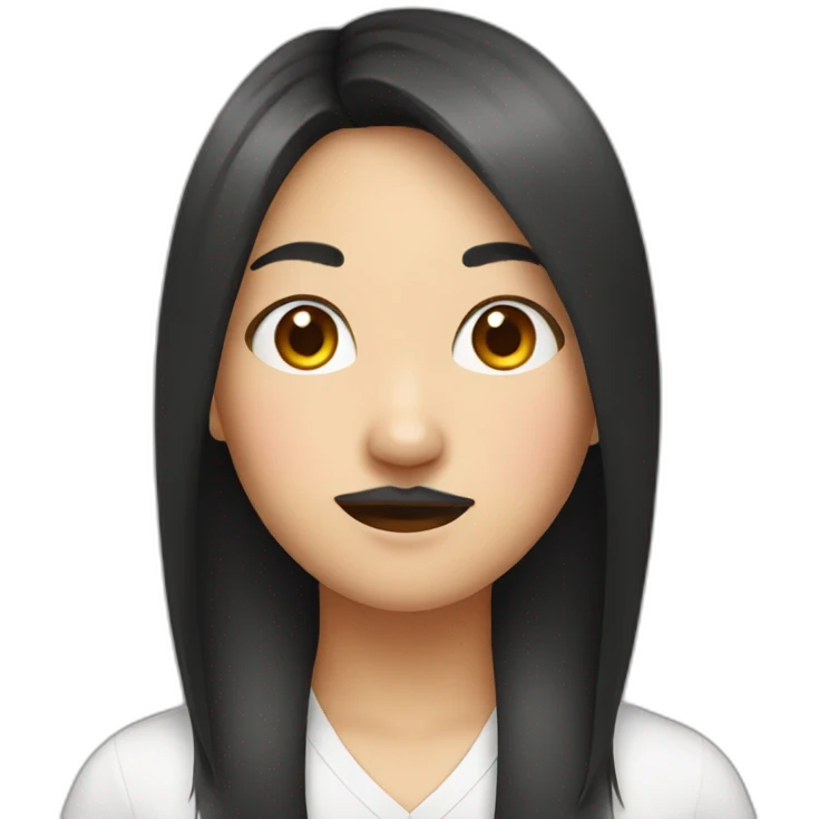 asian girl with mustache emoji