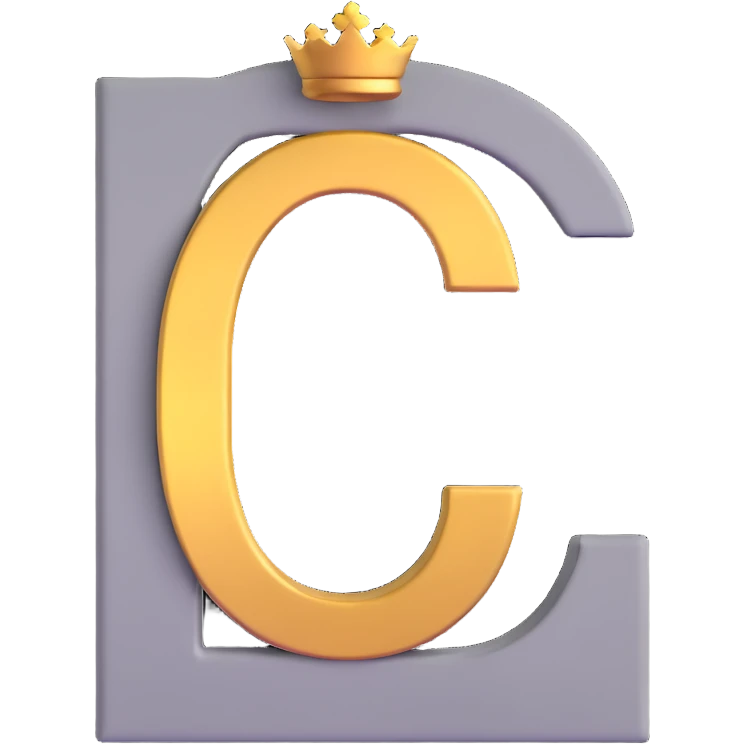 Gray letter C with an angelic golden halo above it, representing Grace/Gracie/graycee emoji