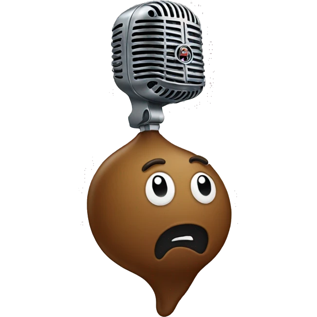poop with a microphone emoji