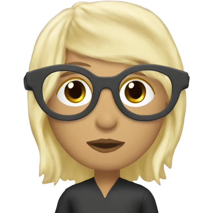 Aragorn kissing blond girl pixie cut glasses emoji