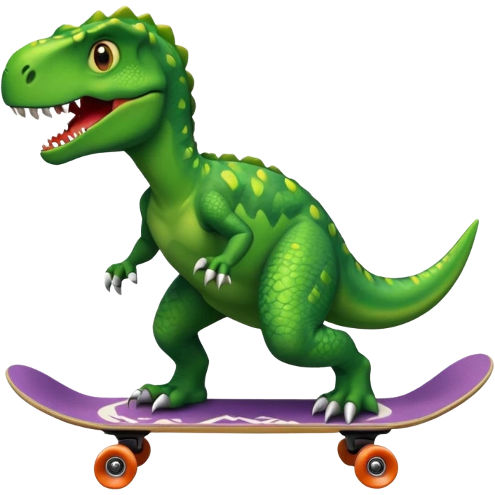 Dinosaur on a skateboard emoji