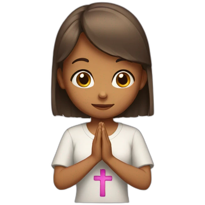 Girls pray emoji