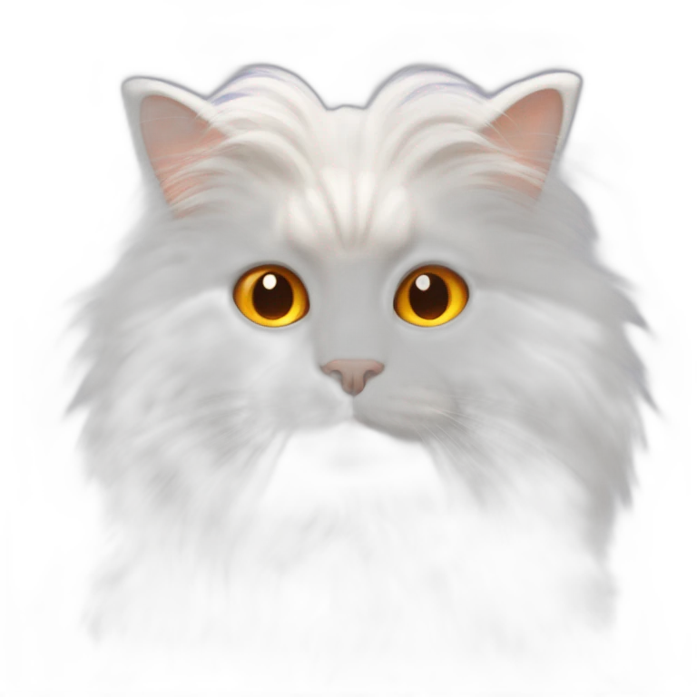 angora cat with orange car emoji