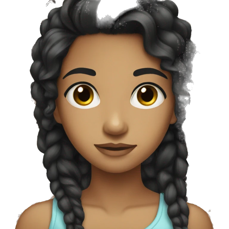 black hair girl black eyes tan skin pretty emoji
