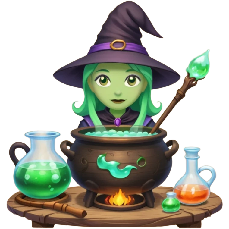 green witch cooking potion emoji
