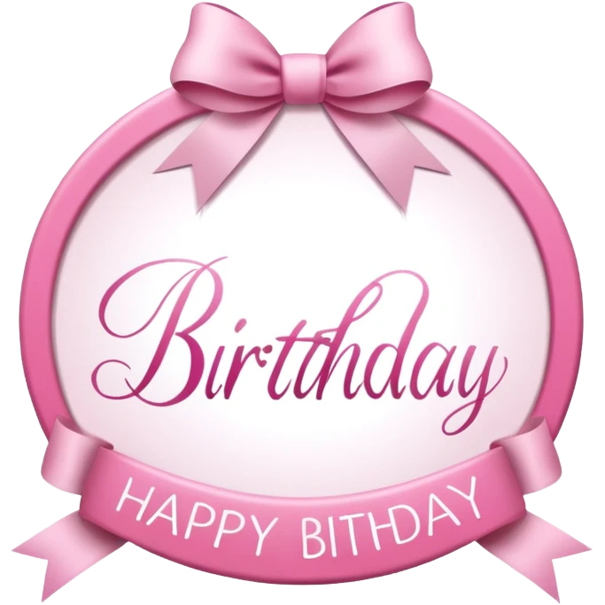birthday sign in pink and white emoji