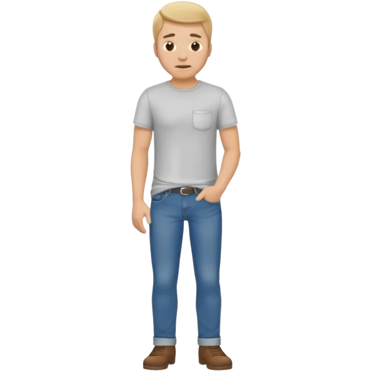 A white man scratching his butt emoji