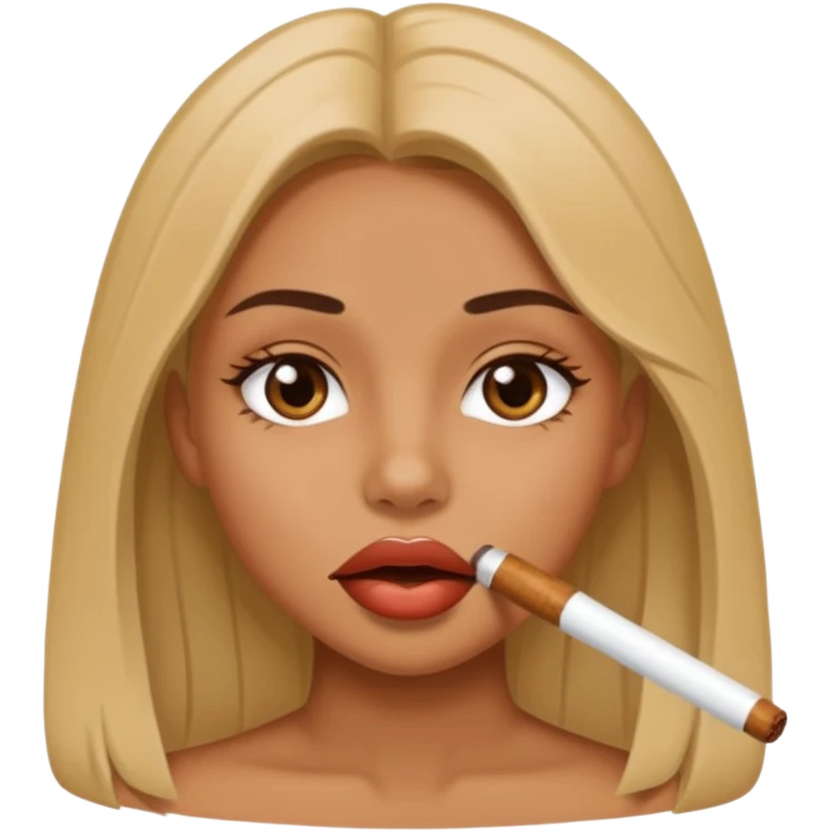 pretty girl with blunt in mouth emoji