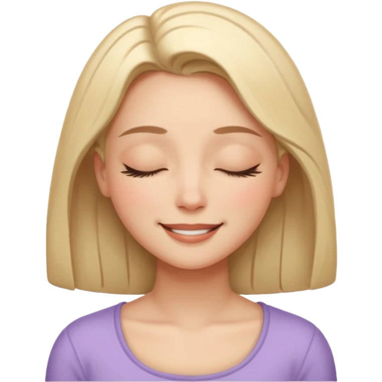 lady face icon feels safe, with closed eyes, smile,  emoji