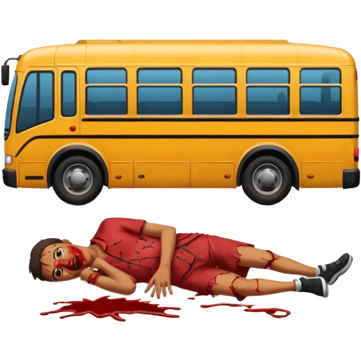 Bus running person over  emoji