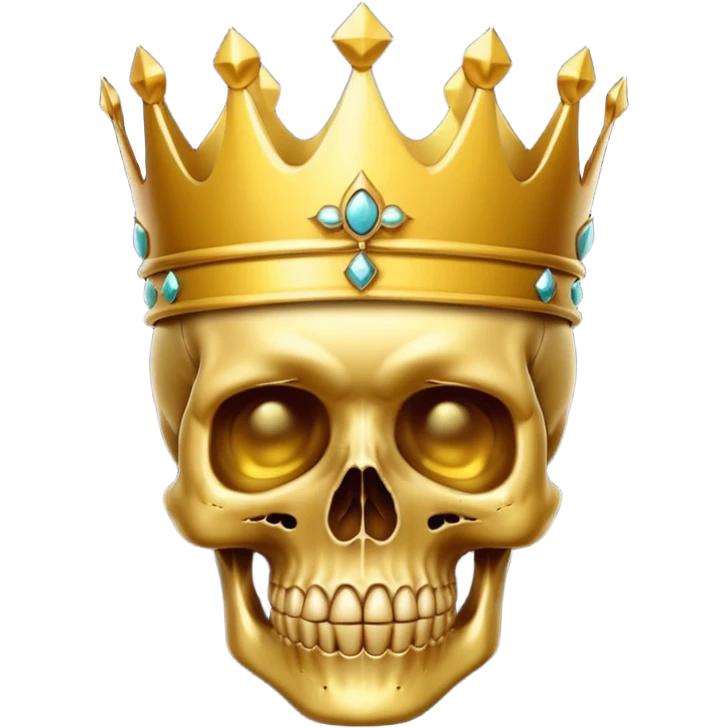 Golden skull with crown emoji