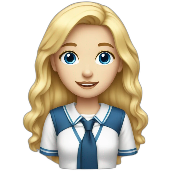 Blonde schoolgirl with blue eyes emoji