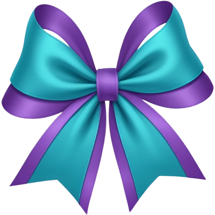 Purple and teal Suicide awareness ribbon emoji
