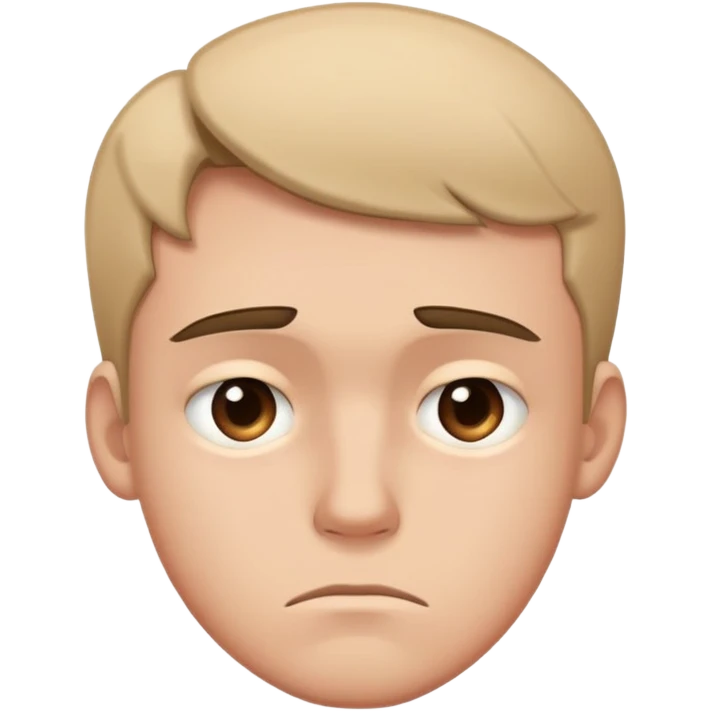 young man with a frown and downcast eyes emoji