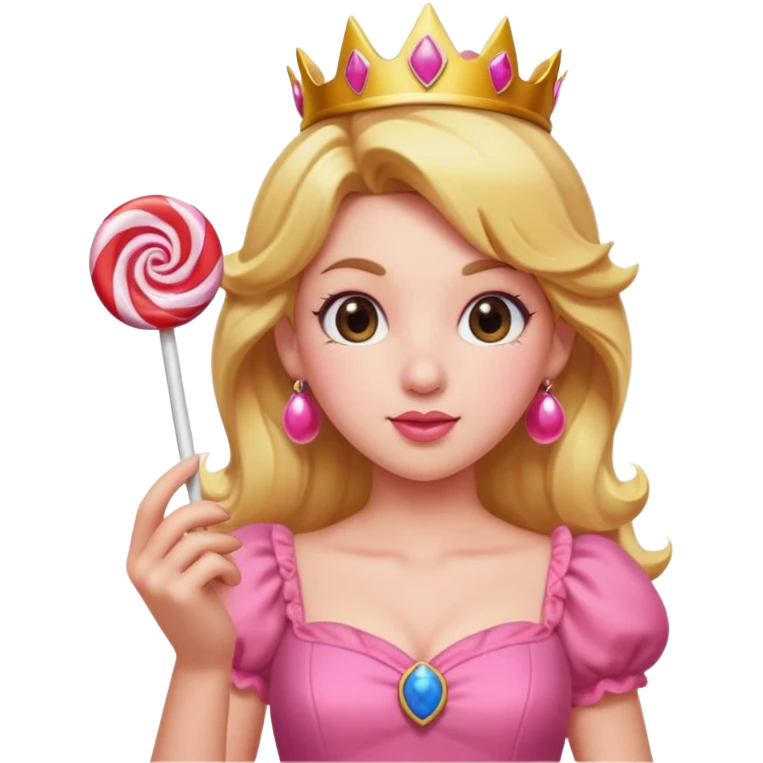 Princess peach with a lollipop emoji