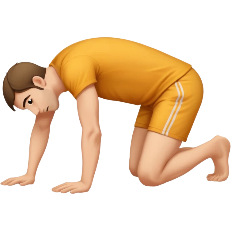 a guy arching his back on all fours emoji