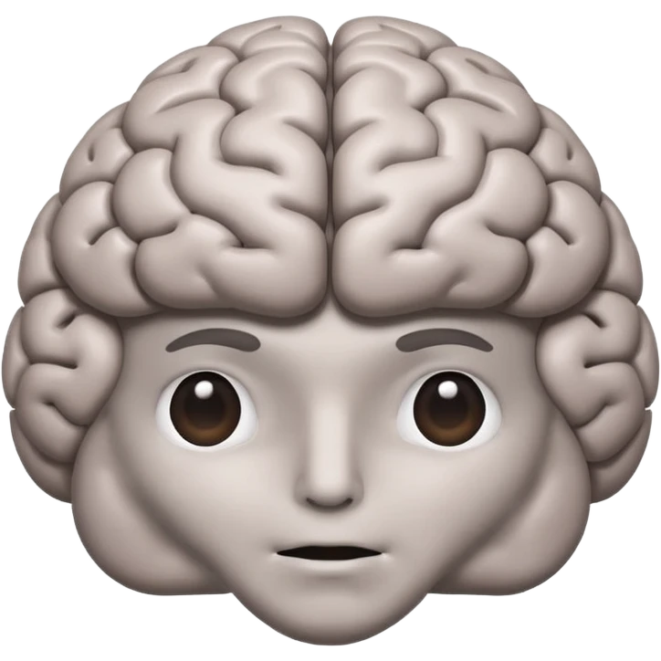 A brain with a relaxed face  emoji
