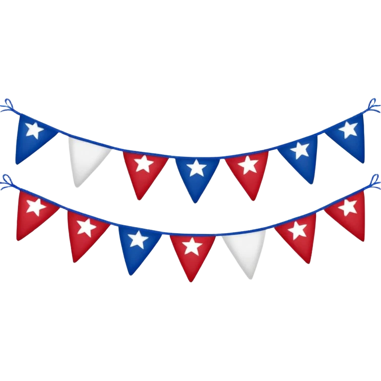 Red white and blue patriotic bunting for railing  emoji