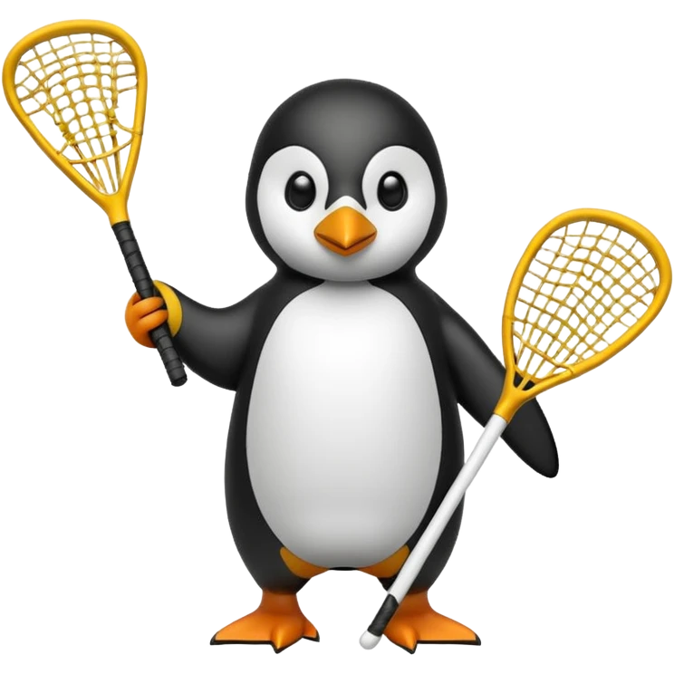 Penguin playing lacrosse  emoji