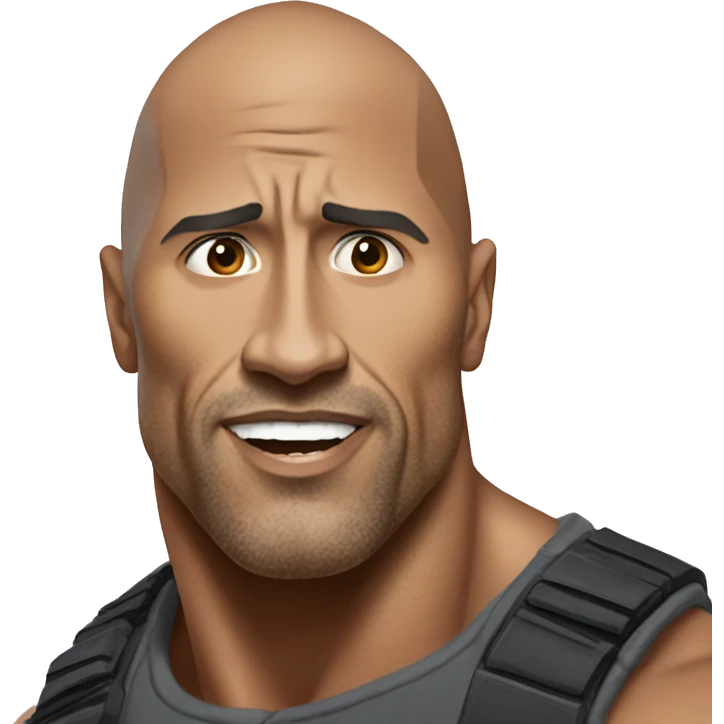 The rock with a rissing I browse  emoji