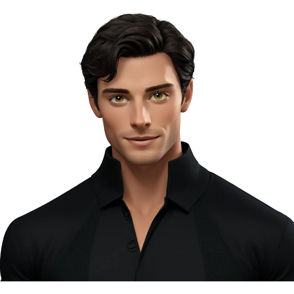 smiling boy in black shirt emoji