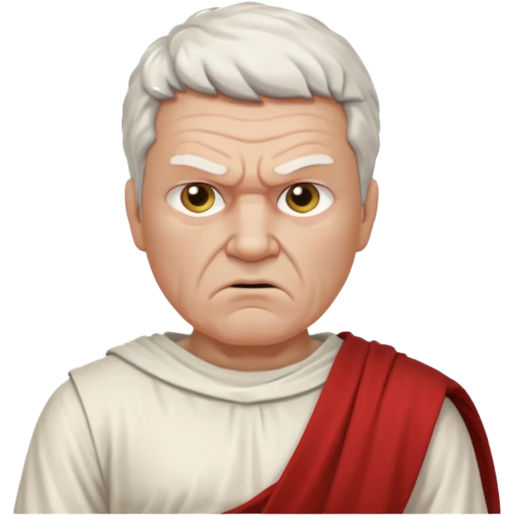 Angry older white male Italian angel no real face emoji