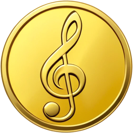 make a yellow coin with a music note on it emoji